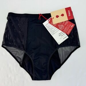 NWT Thinx Hi-Waist womens black period underwear panties - Heavy Flow  - size L